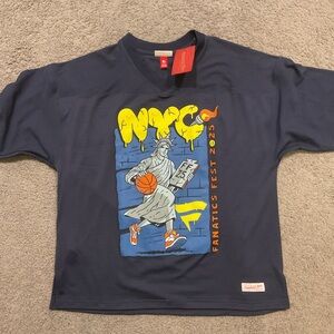 NWT Mitchell & Ness VTG Navy Blue Fanatics Fest Men’s Jersey Shirt Top Gift, XL